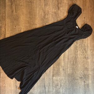 keyhole front cute Black maxi Dress